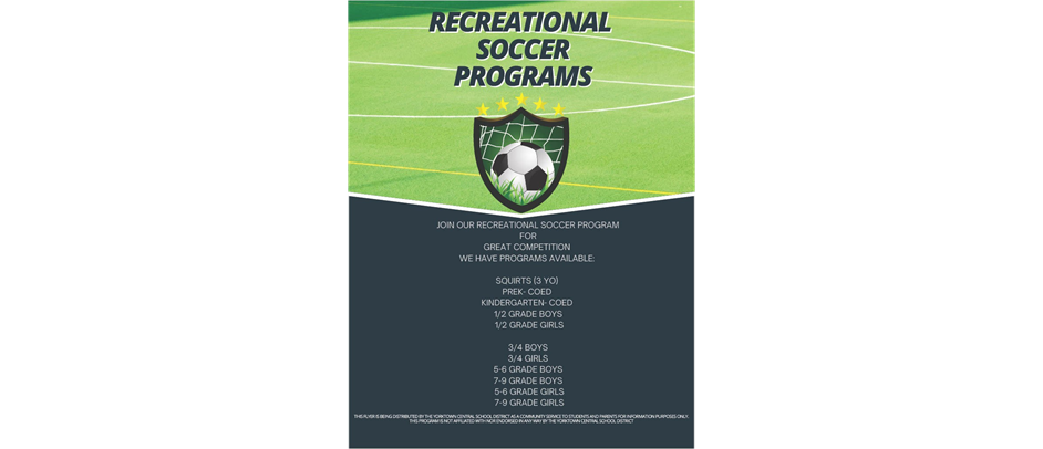 Welcome To The YYSC Recreation Soccer Program